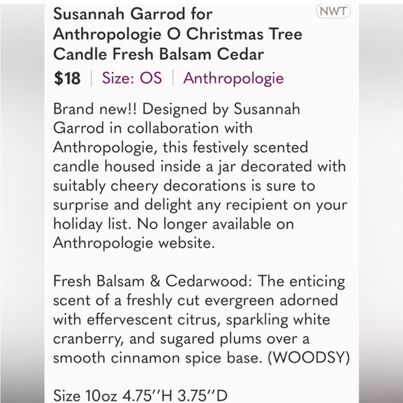 NEW ANTHROPOLOGIE O’ CHRISTMAS TREE CANDLE WILL SHIP IN TIME FOR CHRISTMAS 🎁🎄✨ - Picture 4 of 13